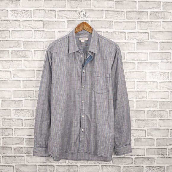 Carbon 2 Cobalt Men's Button up Shirt Gray multi colored stripes cotton size XL - Picture 1 of 5
